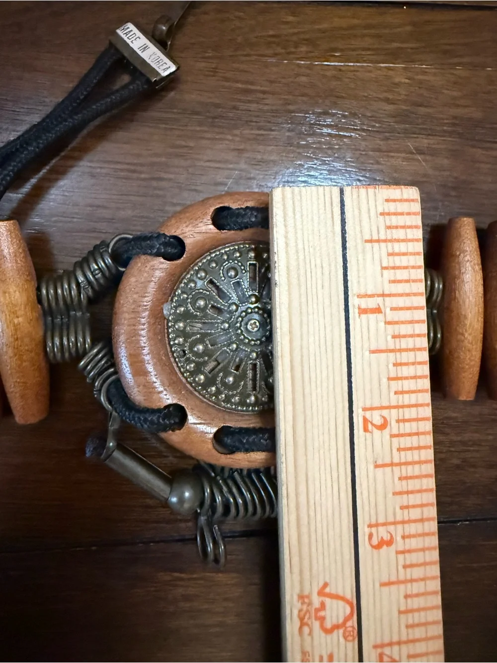 VIntage Women Concho Belt Metal Medallion Wood BOHO Bohemian Coachella 35